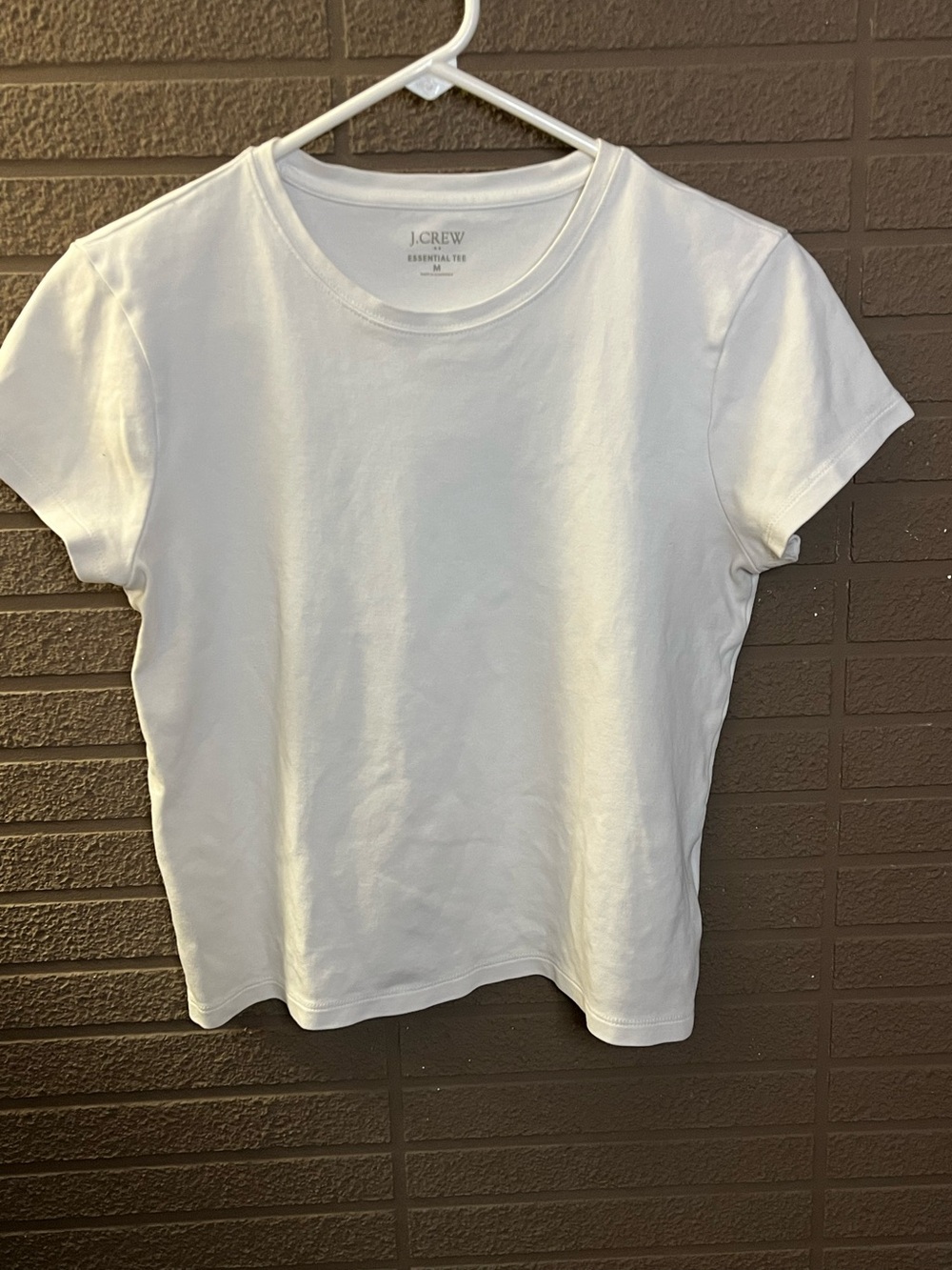 J.Crew Women's White Essential Crewneck Tee- size M